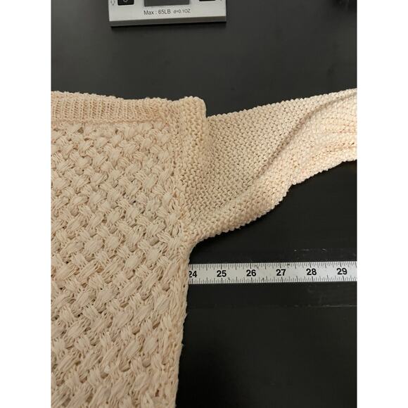 Zara Womens Sweater Size Large Pink Open Knit Soft Girl Coastal Blogger Fave - Picture 4 of 6